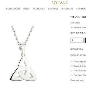 Sterling Silver Trinity Knot Necklace